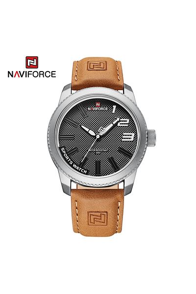 Naviforce SWLBN NAVIFORCE Popular Male Wristwatch Military Sports Shockproof Waterproof Leather Watch Men Fash