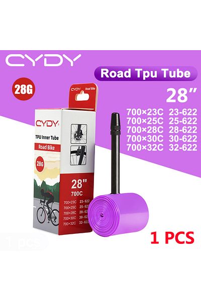 Choice 65mm 28g 700x23-32C 1PCS 28g CYDY Road Bicycle TPU Inner Tube 700x23C 25C 26C 27C 28C 30C 32C Cyclin