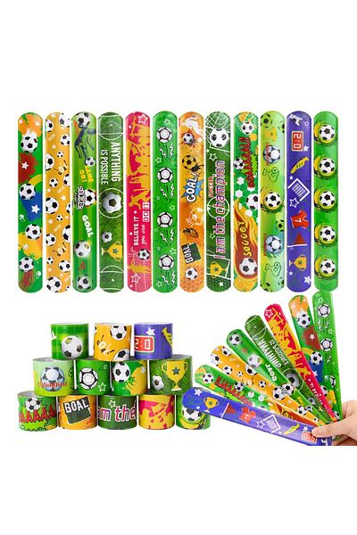 Choice 24pcs Mix 12/24pcs Soccer Slap Bracelets Wristband Kids Birthday Party Favors Pinata Filler Gift Foo
