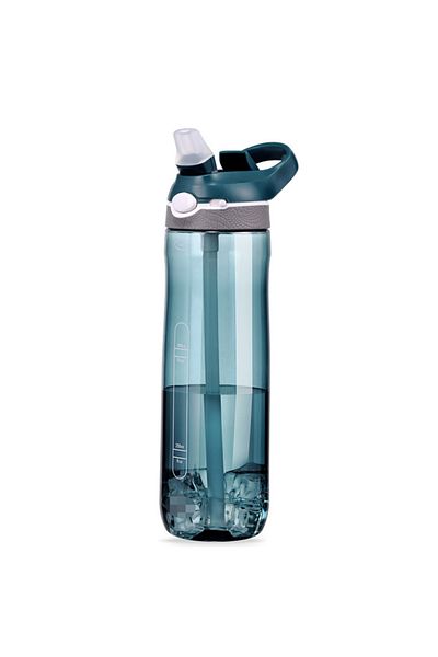 Choice green 750ml Sports Water Bottle with straw For Camping Hiking Outdoor Plastic Transparent BPA Free B