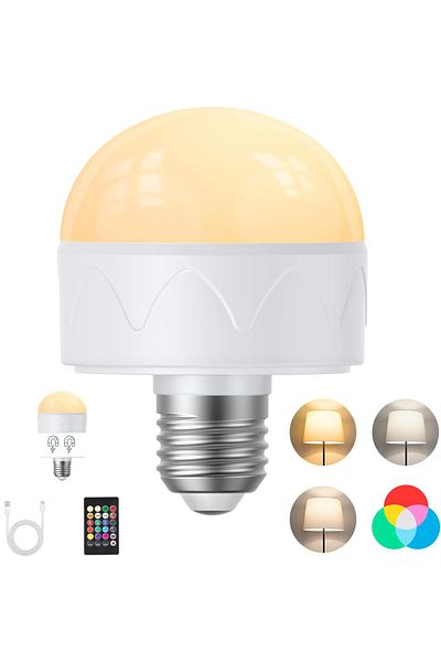 Choice 7w Yes 1pcs Magnetic detachable emergency light bulb with remote control rechargeable bulb RGB dimmi