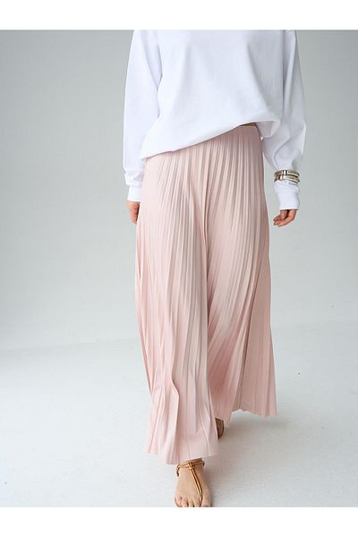 Coral Pleated Skirt Powder
