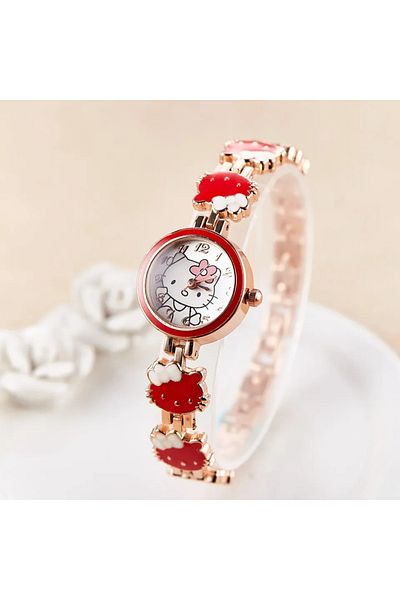 Miniso 2 Sanrio Cartoon Cute Hello Kitty Watch Female Student Sweet Bow Girlfriends Gift Anime Accessories.