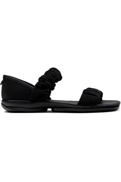 CAMPER Women's Black Genuine Leather Stylish Double Strap Sandals with Comfortable Rubber Sole RightNina
