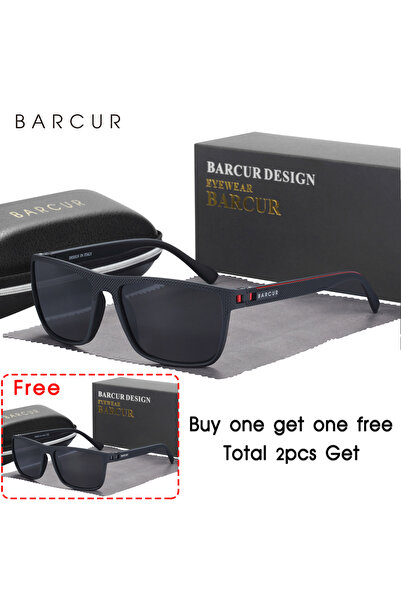 Choice BlackVRedGray BARCUR Design Men Polarized Sunglasses Light Weight Spor...