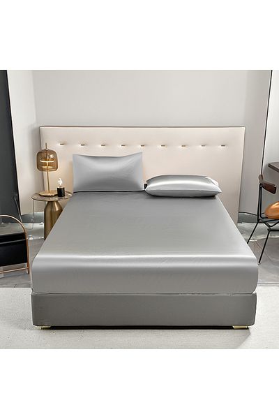 Choice 180x200x25cm Silver Gray 1Pc Waterproof Fitted Bed Sheet With Elastic Band Black Golden White Anti-s