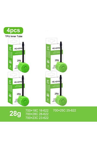 Choice 60mm 4pcs Green Ultralight Bike Inner Tube 700C 18 23 25 28 Road Bicycle TPU Tire 65mm Length French