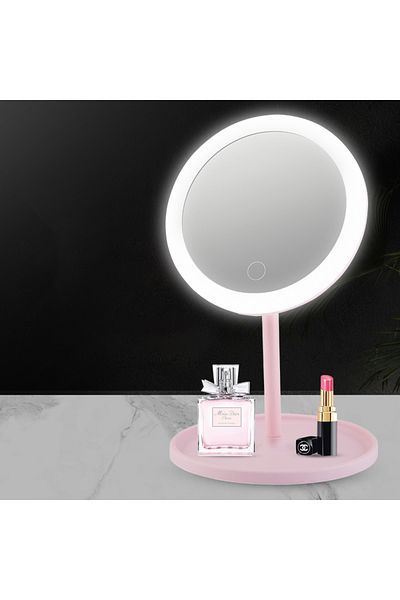 Choice Pink Light up your beauty routine: LED cosmetic mirror with dimmable, rotating and memory functions
