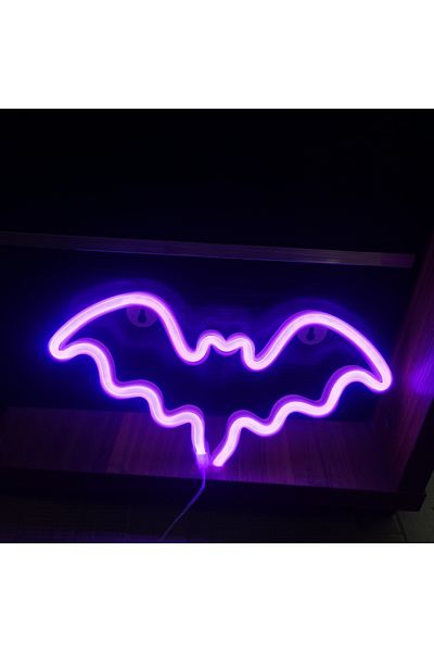 Choice 0-5w Bat Purple Halloween Bat Spirit Led Neon Wall Decor For Party Gift - Terrifying Atmosphere - Us