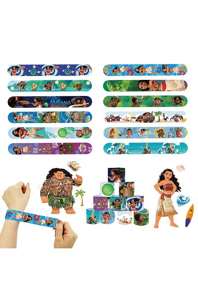 Miniso 12pcs Slap Bracelets 12/24/36pcs Moana Maui Simea Slap Bracelets Party Favor Gifts Goodie Bag Filler