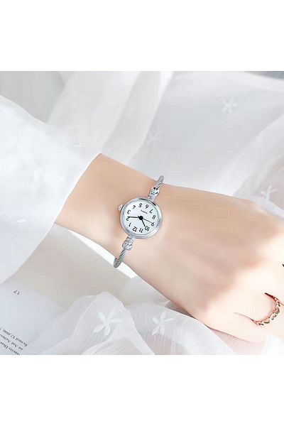 Choice N- Silver-white YIKAZE Women Watches Small Gold Bangle Bracelet Watch Stainless Steel Retro Ladies Q