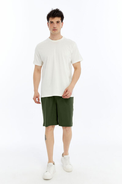 KRAVEN Men's Parachute Fabric Casual Woven Bermuda Shorts with Side Pockets