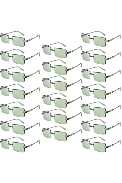 Choice as pciture shows green 20 20 Pcs Per Set Rimless Rectangle Sunglasses ...