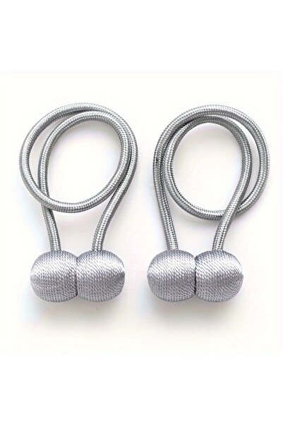 Choice Silvery Grey 2pcs/pair Magnetic Curtain Tiebacks, Earphone Design Curt...