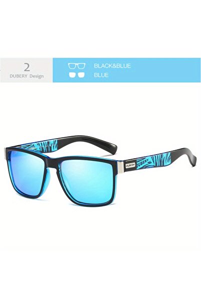 Choice1 Blue2 DUBERY Polarized UV400 Protection Sunglasses For Men And Women 15 Colors Model 518