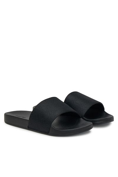 Calvin Klein Women's Comfortable Flat Sole Monogram Logo Black Slippers Hw0Hw02420-Beh