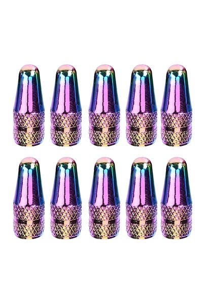 Choice 10pcs 2/5/10/20pcs Rainbow Color Bicycle Tire Valve Cap Aluminum High Pressure Caps for Presta Valve