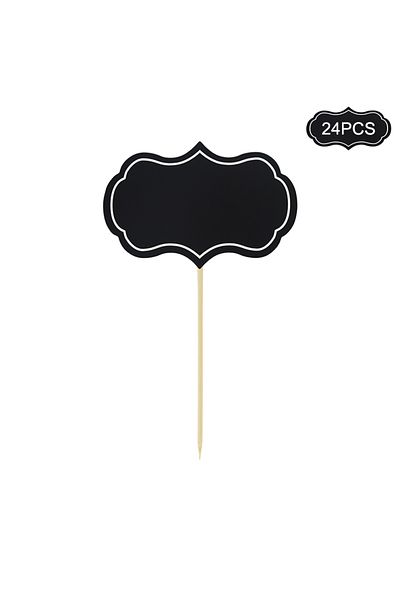 Choice as show 24pcs 24pcs Mini Blackboard Paperboard Message Slate Flag Markers For Charcuterie Board Buff