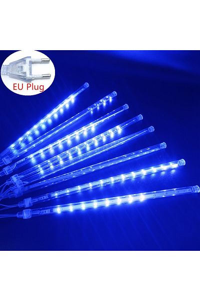 Choice EU Plug 30cm-8Tubes Blue EU Plug LED Meteor Shower Light 30/50cm Holiday String Lights Fairy Garden