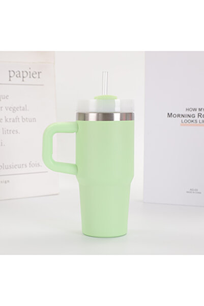 Choice كوب سيارة أخضر فاتح سعة 14 أونصة بمقبض وكوب قهوة مفرغ من الهواء مزدوج ...