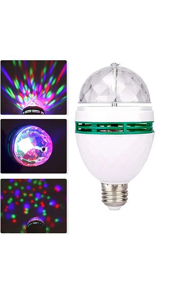 Heinast PACKAGE A E27 Stage Light Colorful Small Magic Ball Rotating LED Stage Lamp Bulb For DJ Disco Ambien