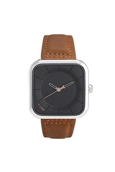 Choice ساعة TOMI Fashion Simple Black Quartz باللون البني الفضي للرجال والنسا...
