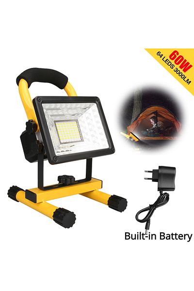 Choice B EU Plug 60W 30W LED Portable Rechargeable Floodlight Waterproof Spotlight Battery Powered Searchli