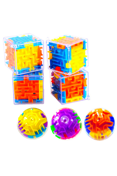 Choice Mixed 12pcs-3 12Pcs 3D Transparent Square and Round Roller Ball Maze G...