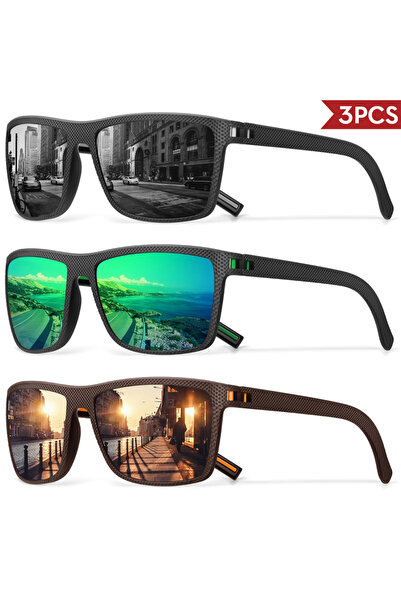 Choice 3PCS-C10 3/4 Pack New Designer Box Polarized Colorful Sunglasses for M...