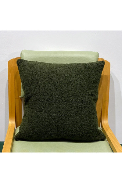 Choice غطاء وسادة شتوي ناعم من الفرو الصناعي على شكل دب تيدي أخضر داكن مقاس 4...