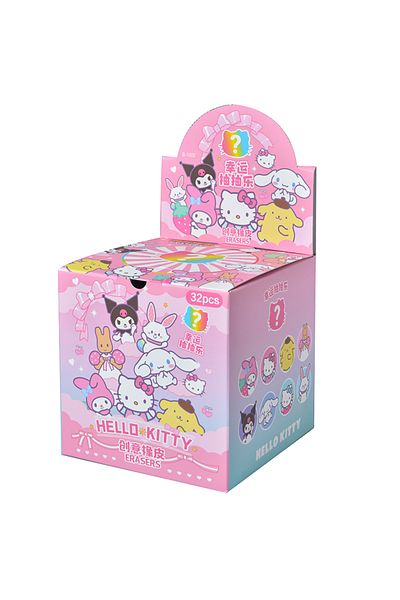Miniso 1box(32PCS) 32pcs/set Blind Box Anime Sanrio Capybara Stitch Figure Cartoon Eraser Model Doll Toy Fo