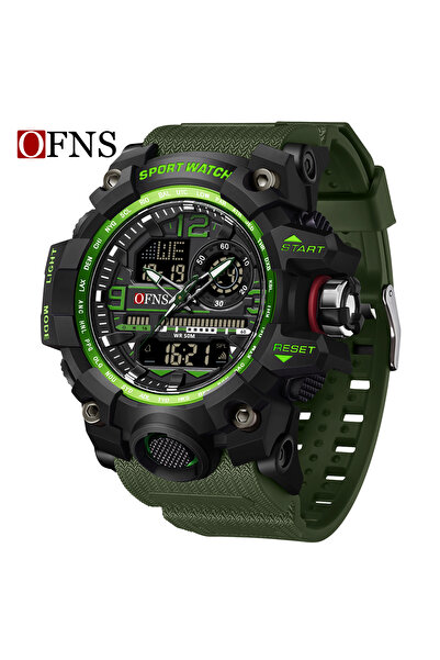 Choice ساعة OFNS الفاخرة للرجال على طراز G باللون الأخضر مقاومة للماء حتى عمق...