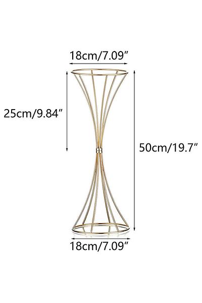 Choice 2PCS 19.7inchs 2PCS Gold Color Iron Flower Vases Wedding Flower Stands Arrangement Props Table Cente