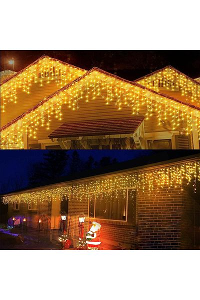 Choice 4X0.6M Eu plug Warm Fairy String Curtain Light LED 4x0.6m Holiday Light Garland for Patio Christmas