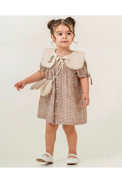 COCOSISS Cocosi̇ss Plaid Muslin Bag Dress