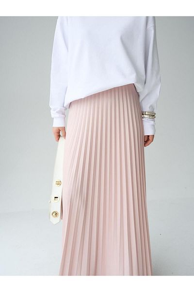 Coral Pleated Skirt Powder
