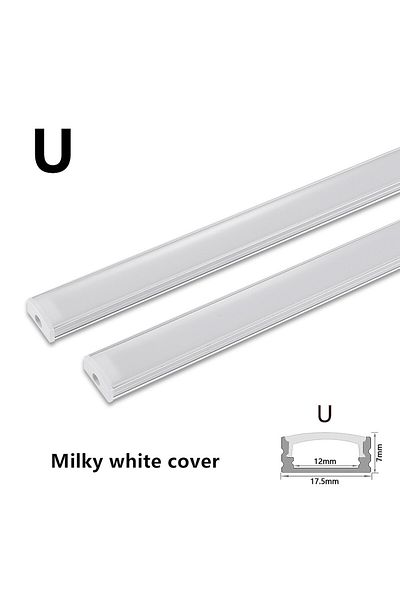 Choice U Milky cover 2pcs LED Angle Aluminum Slot Strip Lamp, Kitchen Cabinet Lamp, Suitable for 8-12mm, 57