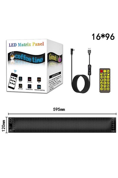 Choice 16x96 LEDs 12x60CM LED Matrix Pixel Panel, Scrolling Bright Advertising LED Signs, Flexible USB 5V L
