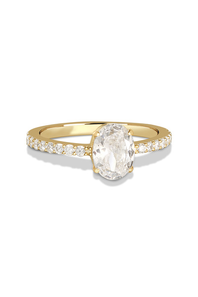 Joy of Jade Tessa Oval Kesim Tek Taş Yüzük, 18 Ayar Rose Gold Kaplama