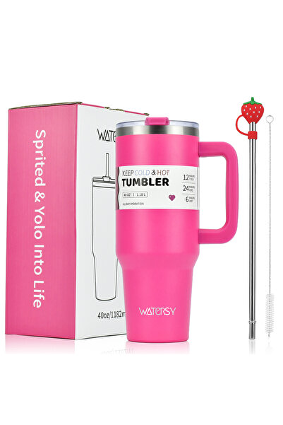 Choice7 1000-1500ml rose red 30oz/40oz Stainless Steel Tumbler Large Capacity Thermal Bottle Double Vacuum F