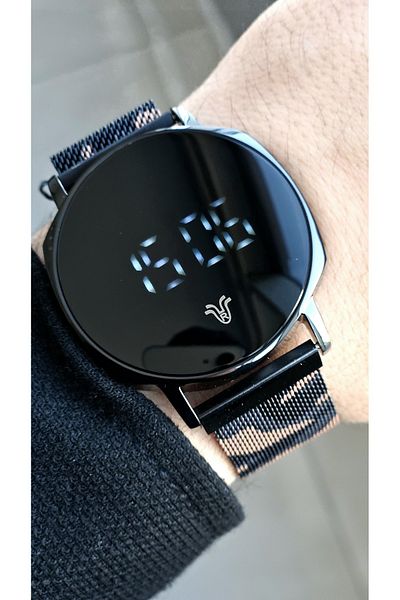 Raymond Rym-1124 Digital Men's Watch - Steel Case and Magnetic Cord - 5 Atm - 2 Years Warranty