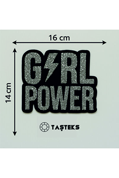 Taşteks TAŞLI Ütülenebilen veya Sticker Olarak Kullanılabilen 'Girl Power' Ya...