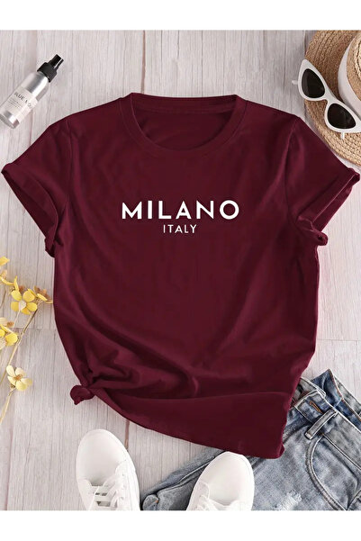 PERISENSE تي شيرت نسائي مطبوع من ميلانو إيطاليا