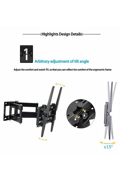 FlashHawk Full Motion TV Wall Mount Swivel and Tilt for Most 32-80 Inch TVs