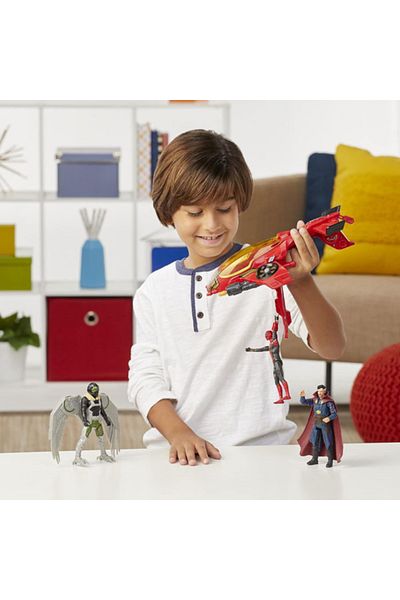 Hasbro Marvel Studios Spider-Man, Spider Escape Jet Playset with 3 Figures