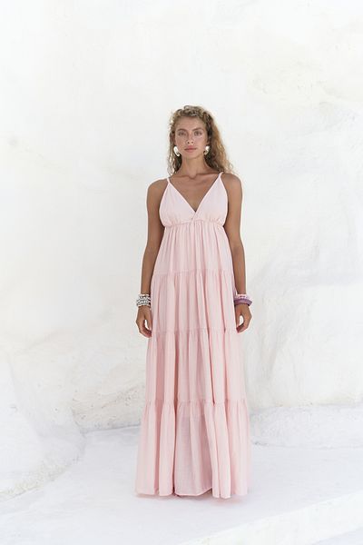BOHEMAİ Μακρύ φόρεμα Siena Pink Strap