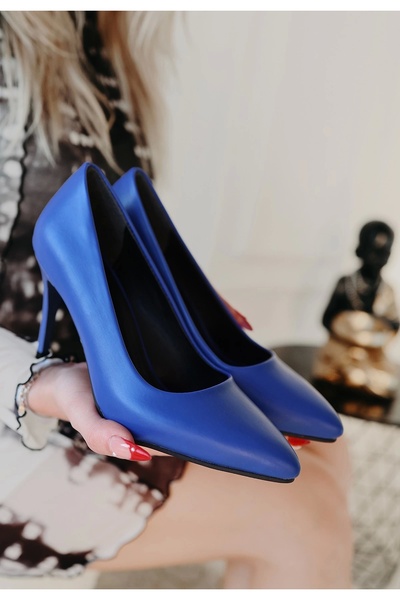 Erbilden Jilya Blue Skin Stiletto Shoes