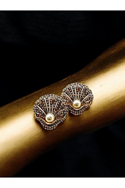 FUYA JEWELLERY İnci Detaylı Midye Küpe