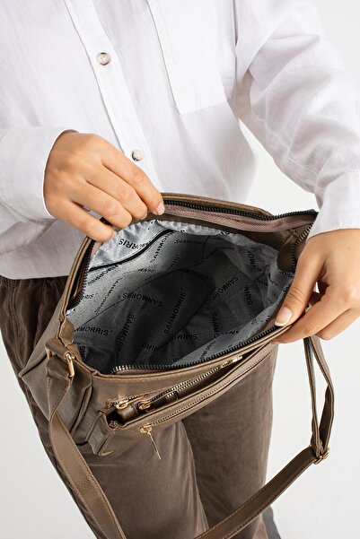 KONFOR Жіноча сумка через плече з чотирма кишенями та регульованими ременями VİZON