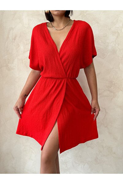 Miss Prova Double Breasted Collar Waist Sitting Short Sleeve Dress Misselb9093